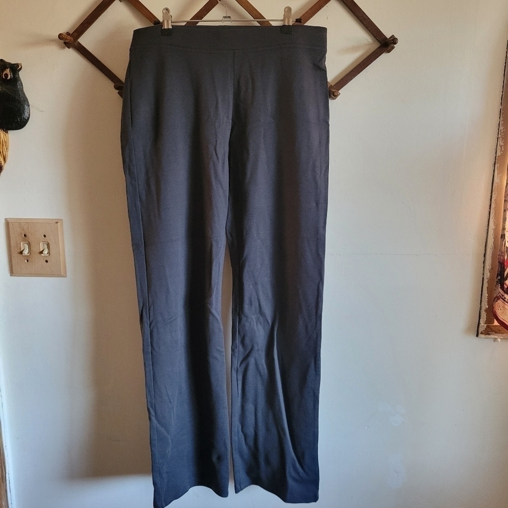 Eileen Fisher Stretchy Pullon Pant Open Straight Leg Gray Small S
